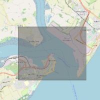 A map illustration of the rectangular bounding boxes defining the port boundaries at Felixstowe.